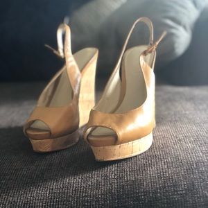 Nine West cork wedge sandals